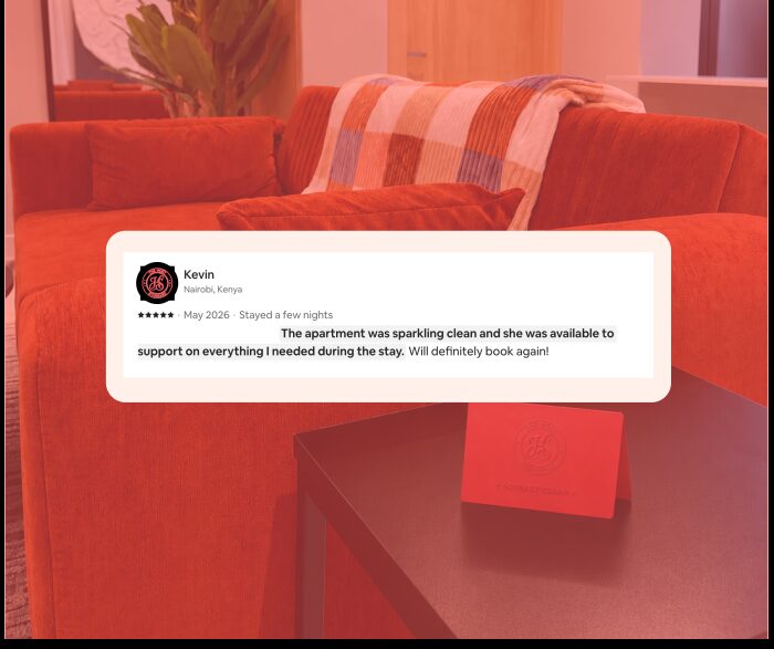 Five-star Airbnb guest review praising cleanliness