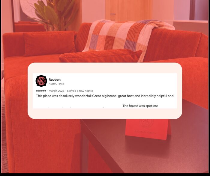 Five-star Airbnb guest review praising cleanliness